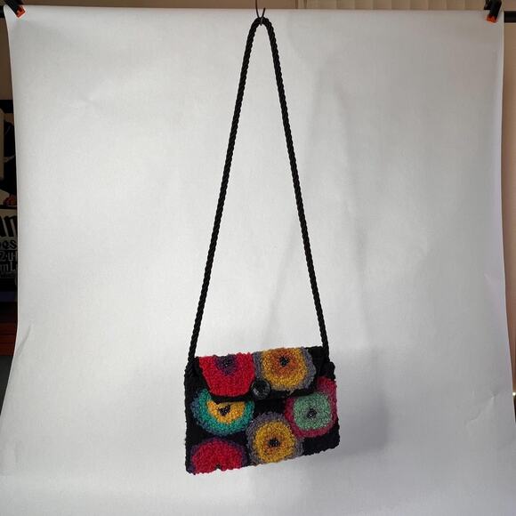 Vintage Handmade Punch Needle Purse – Beaded Shoulder Bag – 1970s Boho Clutch - Picture 6 of 9